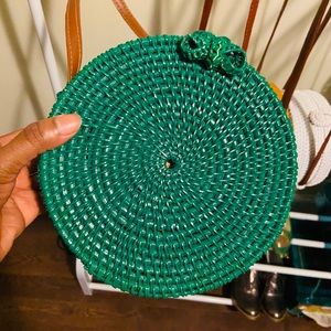 Straw basket round bag